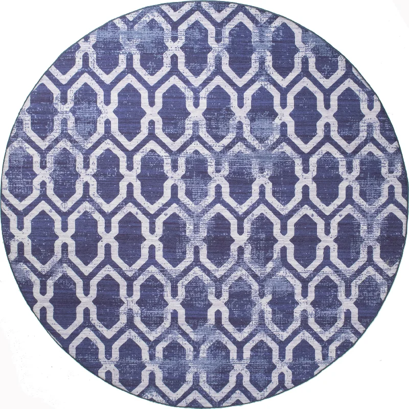 Megan Trellis Washable Indoor/Outdoor Rug | Blue