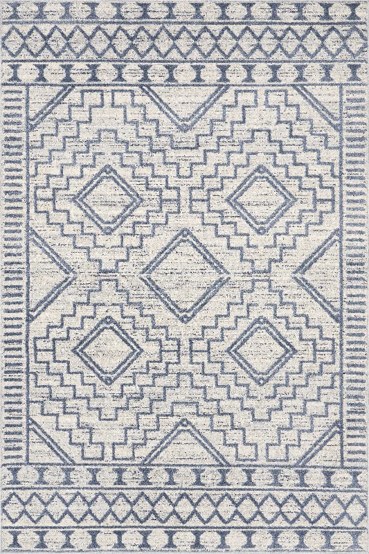 Miranda Moroccan Diamond Rug | Blue