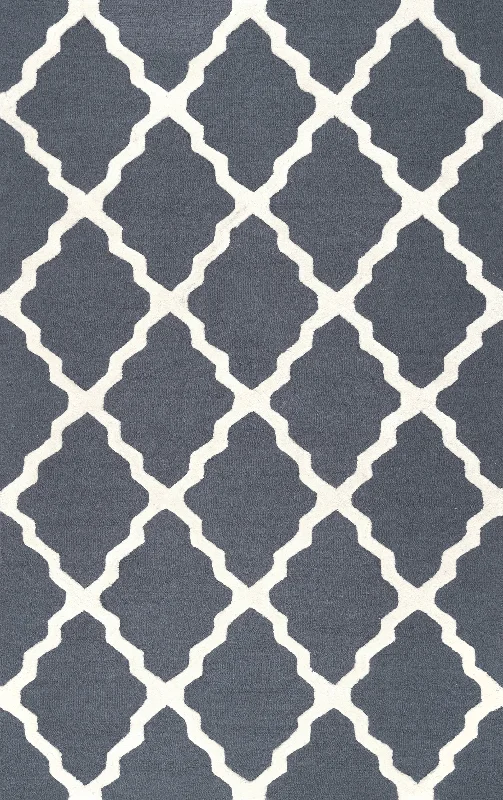 Moroccan Trellis Rug | Blue Grey