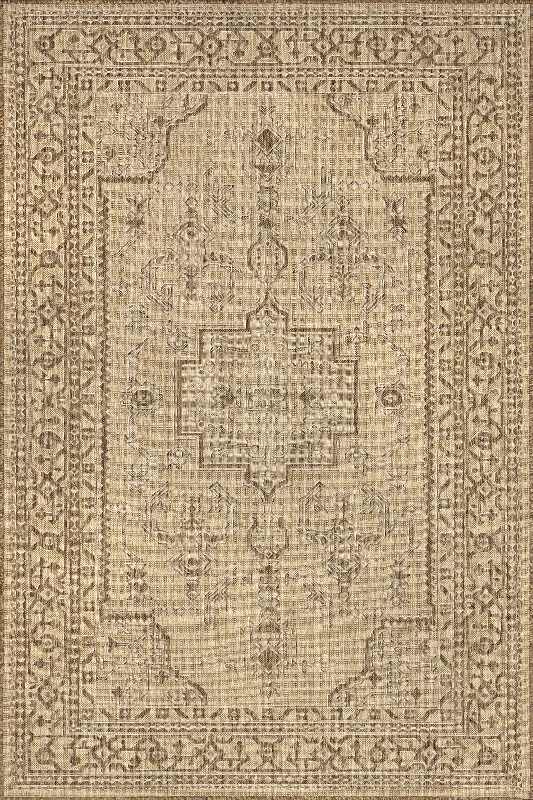 Navya Indoor/Outdoor Antique Rug | Brown