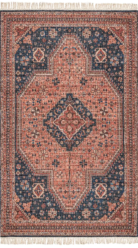 Octavia Floral Medallion Rug | Rust