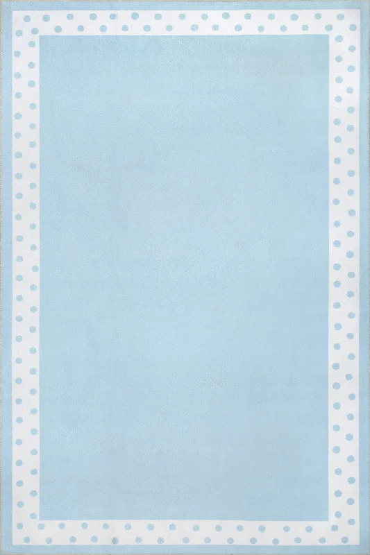 Rayne Polka Dot Washable Rug | Light Blue