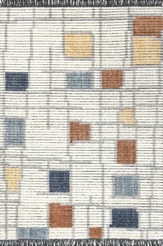 Riley Broken Squares Rug | Beige