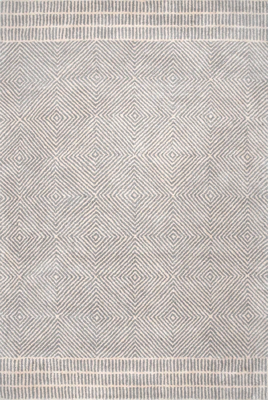 Rippled Diamond Trellis Rug | Grey