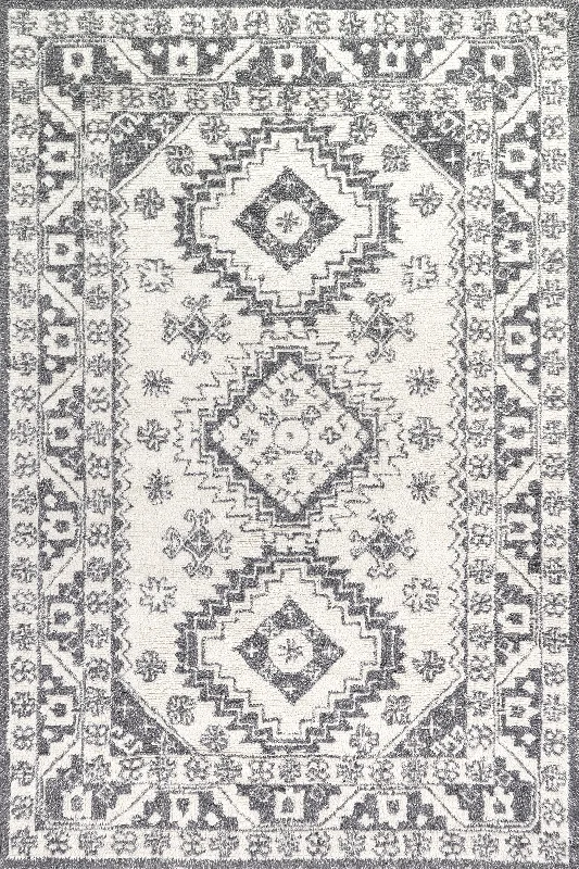 Rudie Traditional Bordered Rug | Grey