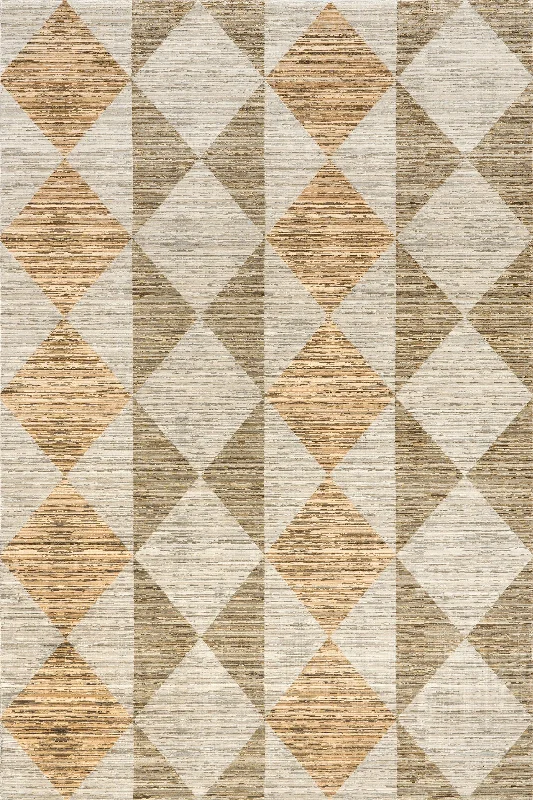 Sallie Diamond Boho Indoor/Outdoor Washable Rug | Beige