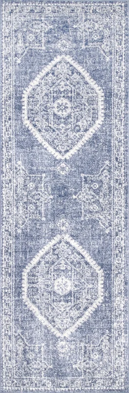 Serrated Emblem Rug | Blue