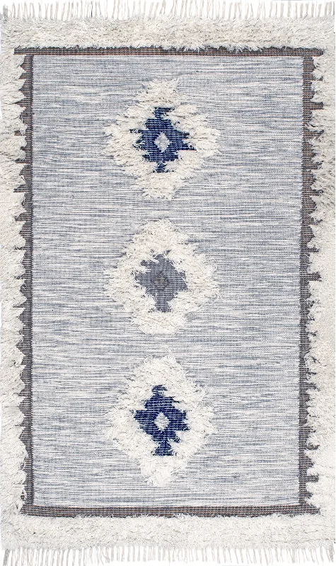 Shaggy Regal Tribal Rug | Blue