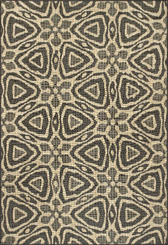 Snowflake Lattice Indoor/Outdoor Rug | Charcoal