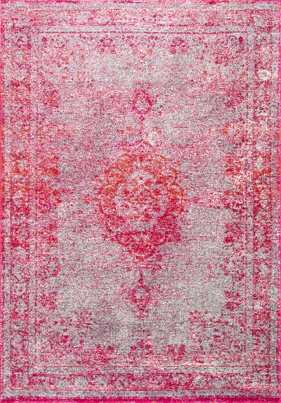 Sofia Overdyed Oriental Medallion Rug | Pink