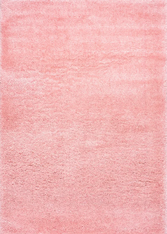 Solid Fluffy Rug | Baby Pink