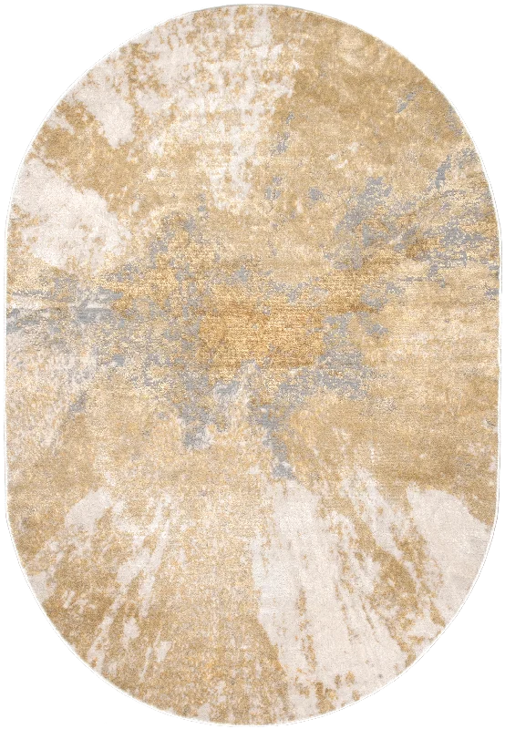 Splatter Abstract Rug | Gold