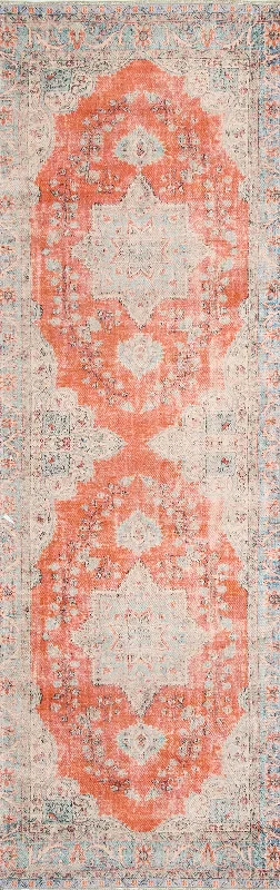 Star Medallion Flatweave Rug | Rust