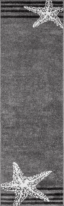 Striped Starfish Rug | Grey