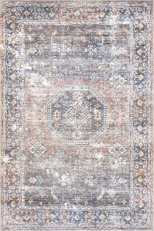 Timeless Charm Spill Proof Washable Rug | Rust