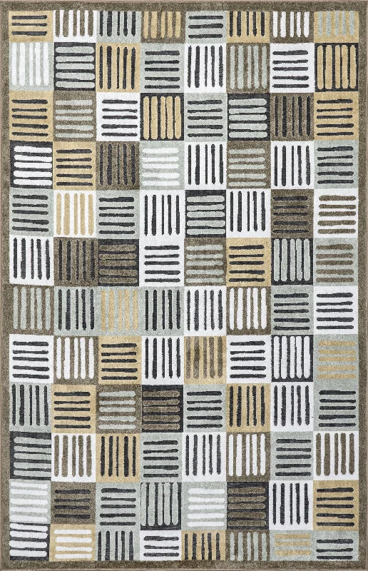 Veda Washable Striped Rug | Beige