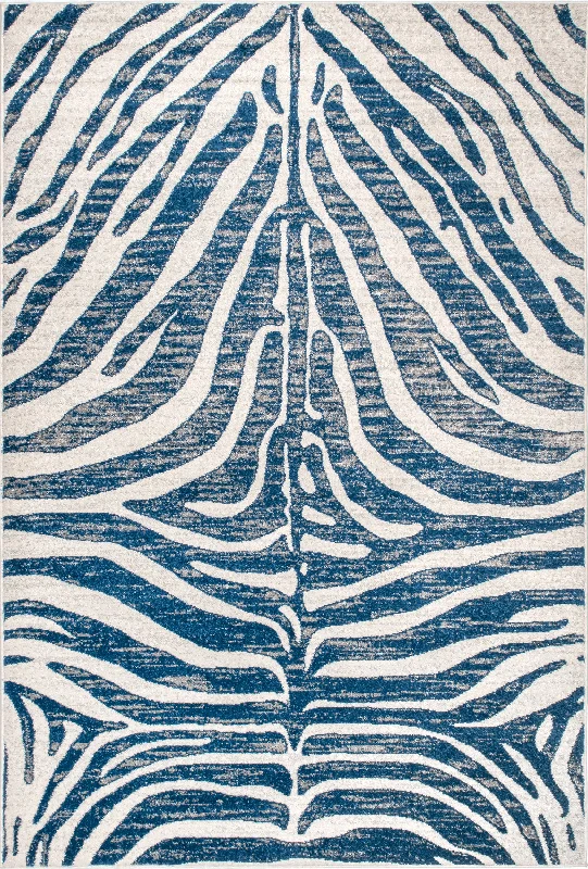 Zebra Stripes Rug | Blue