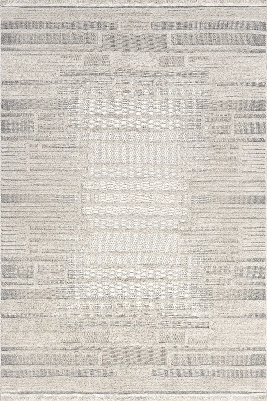 Zenna Geometric Block Rug | Ivory