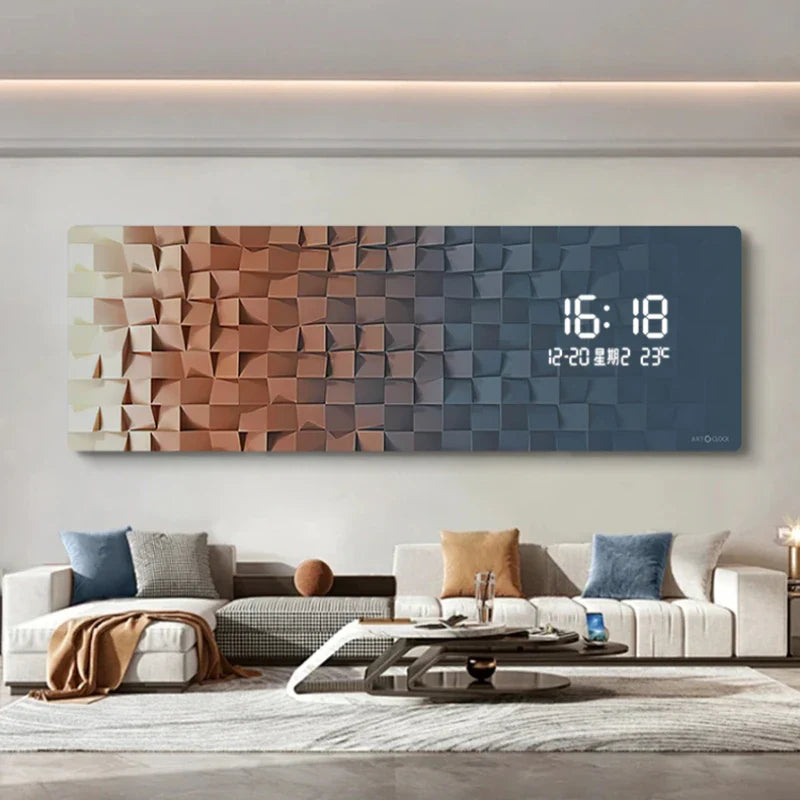 Aesthetic Luminous Digital Clock for Living Room