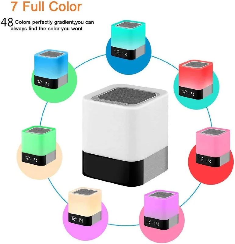 Wireless Speaker Bluetooth Alarm Clock Night Lights Wireless Speaker with Lights