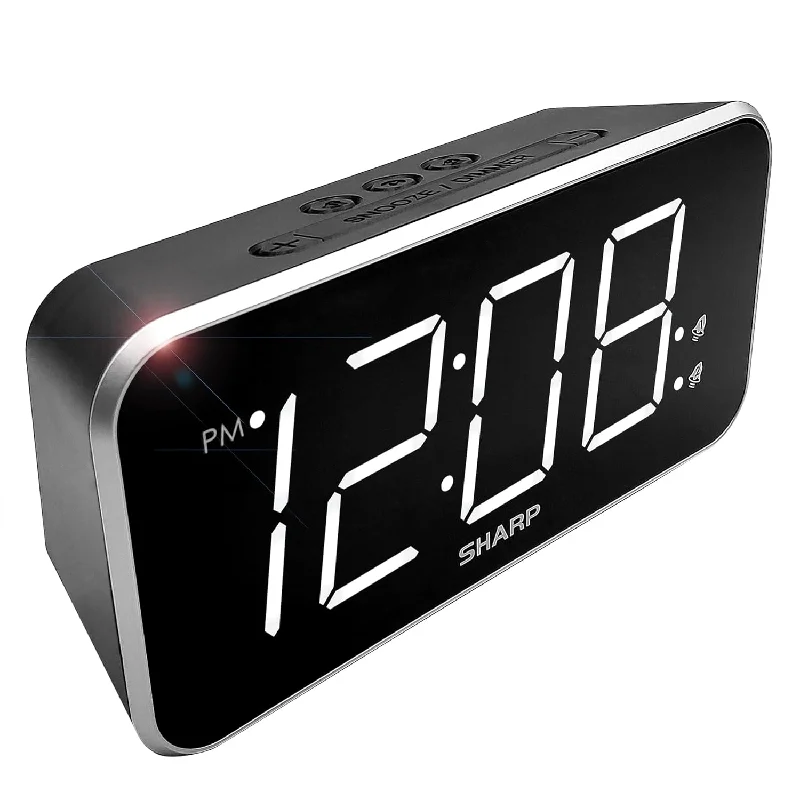 Alarm Clock Jumbo Easy To Read Display – 3 Step Dimmer Control – Dual Alarms,