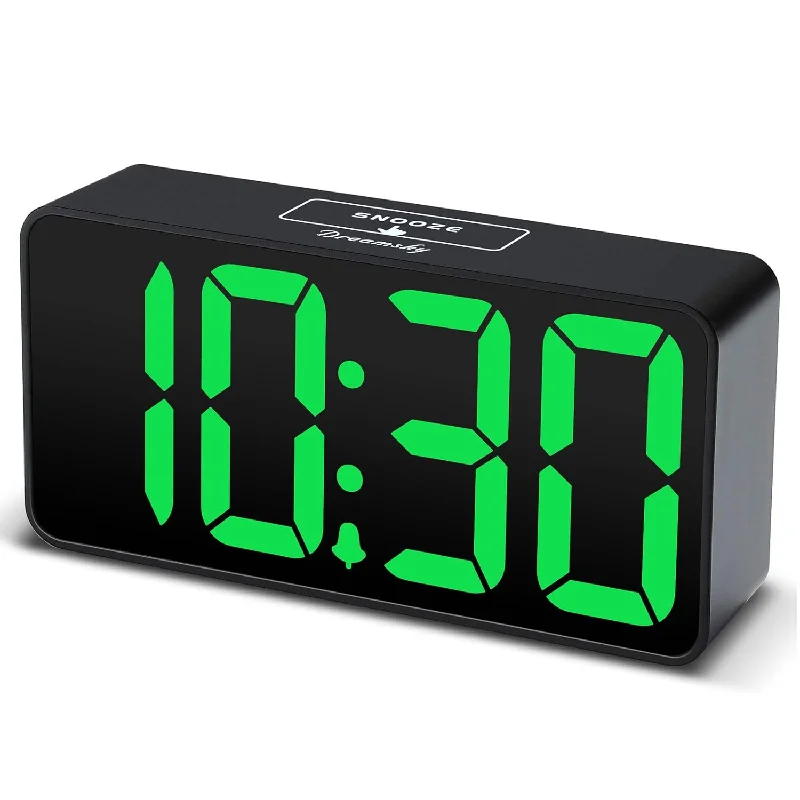 Compact Digital Alarm Clock With Usb Port For Charging, 0-100% Brightness Dimm