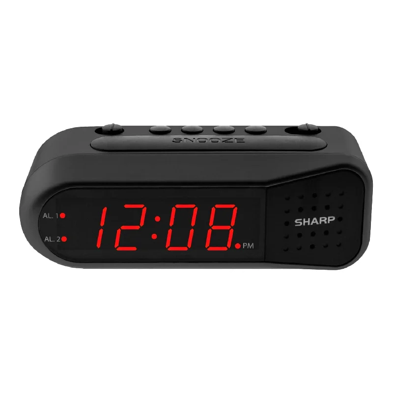 Digital Alarm Clock – Black Case With Red Leds - Ascending Alarm Grows Increas