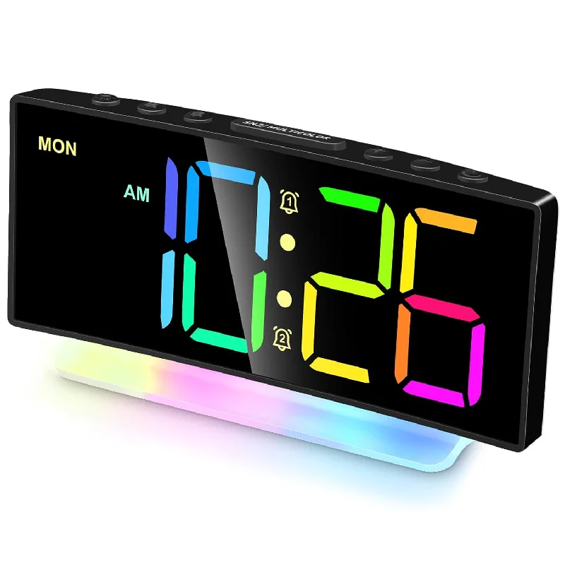 Extra Loud Alarm Clock For Heavy Sleepers Adults,Teens,Kids,Rainbow Clock For