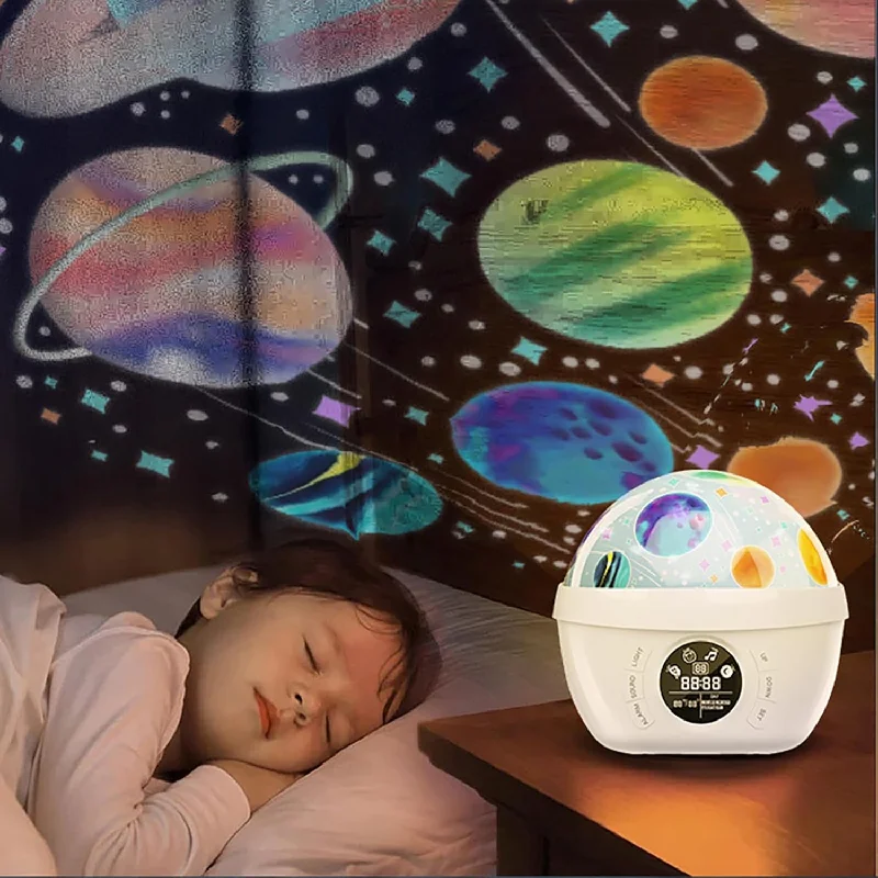 Kids Alarm Clock,Blue Projector Alarm Clock,Digital Alarm Clock Ok To Wake For