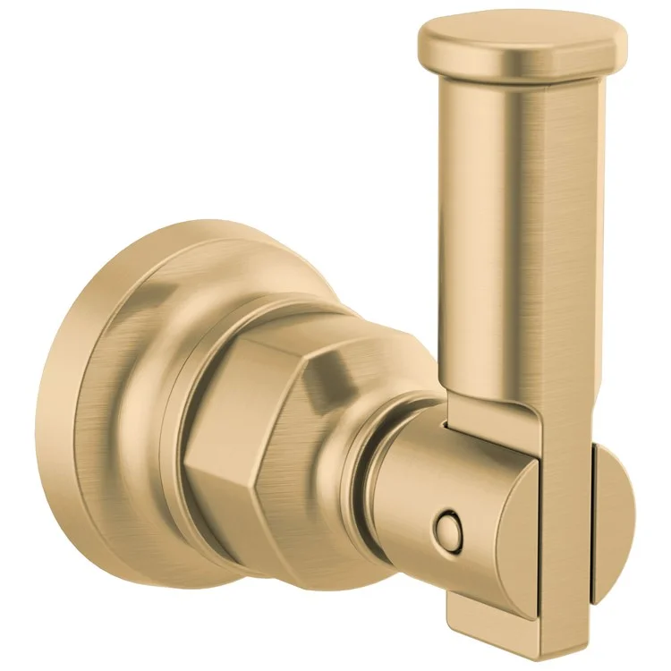 Robe Hook Invari Single Brilliance Luxe Gold 3-1/8 Inch 2-7/8 Inch Wall Mount Metal