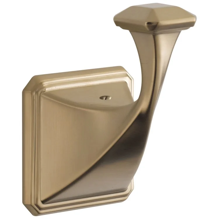 Robe Hook Virage Single Brilliance Luxe Gold 3-29/32 Inch 2-13/16 Inch Wall Mount Metal