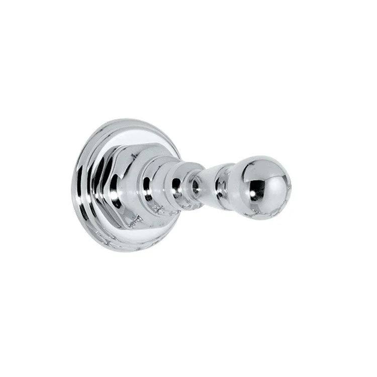 Robe Hook Del Mar Single Polished Chrome 2-7/16 Inch Height 3-7/16 Inch Extension from Wall Concealed Brass