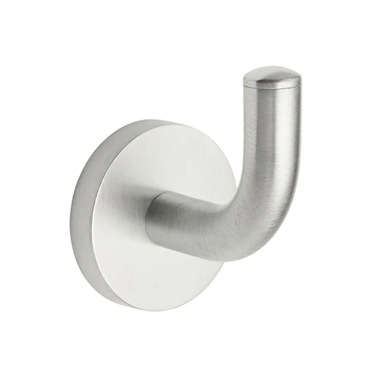 Robe Hook Tamalpais Single Satin Nickel 2-5/8 Inch Height 2-9/16 Inch Extension from Wall Concealed Brass