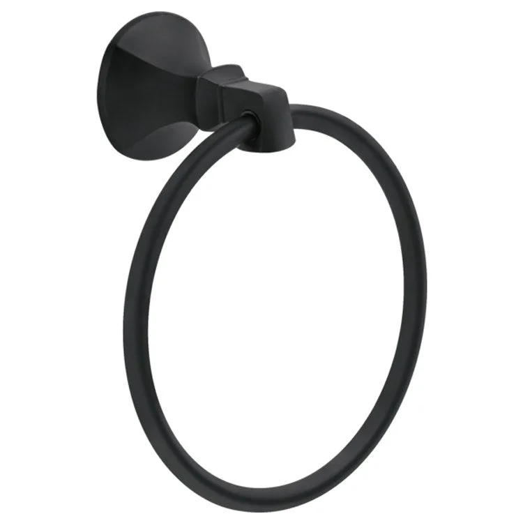 Towel Ring Ashlyn 6-3/8 Inch Round Closed Matte Black Zinc 2-3/4 Inch