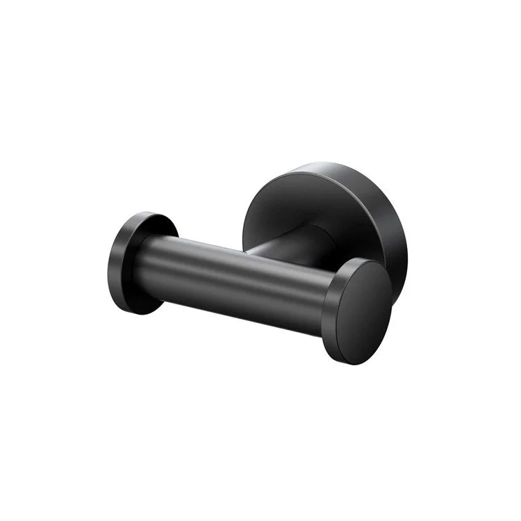 Robe Hook Glam Double Hook Matte Black Wall Mount Brass 2 Inch