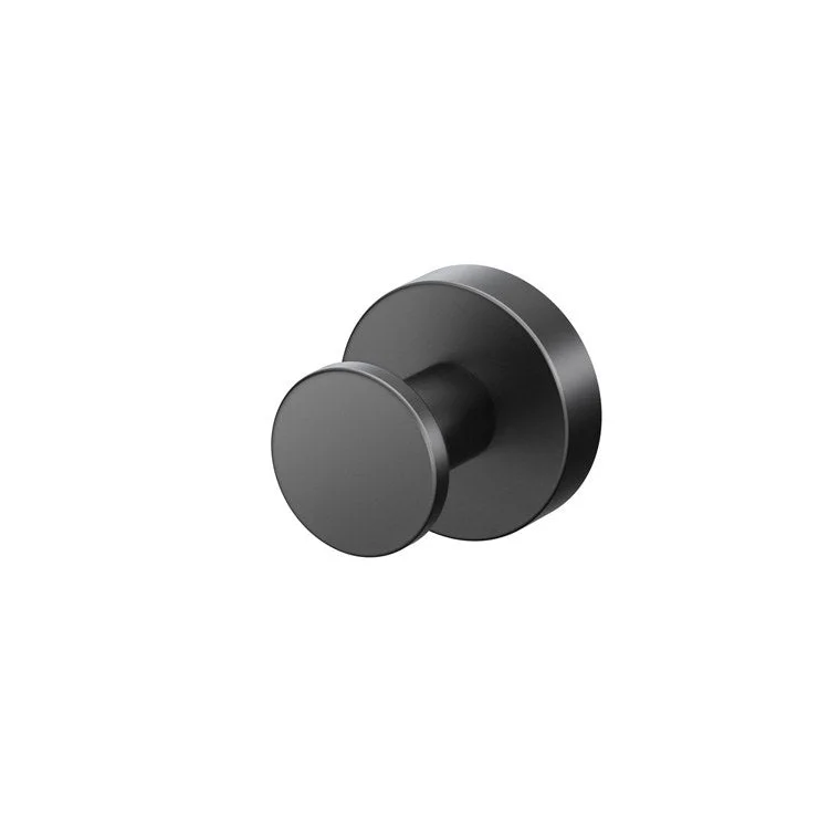 Robe Hook Glam Single Matte Black 3-1/2 Inch 1-4/5 Inch Wall Mount Metal