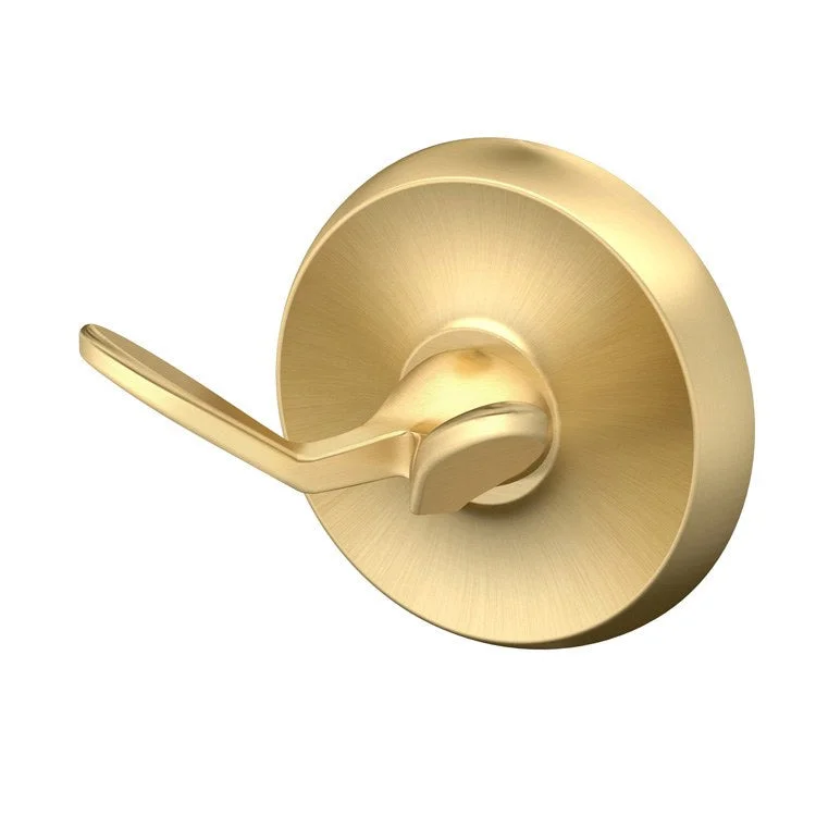 Robe Hook Designer II Single Hook Brushed Brass Wall Mount Brass 2-3/4 Inch