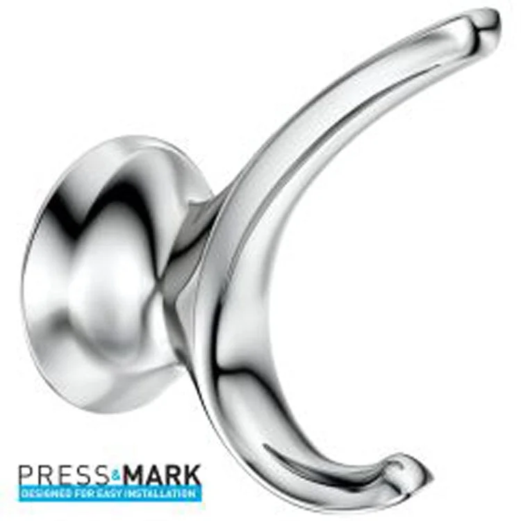 Robe Hook Darcy Double with Press and Mark Chrome 2-1/2 Inch Concealed Screw Zinc