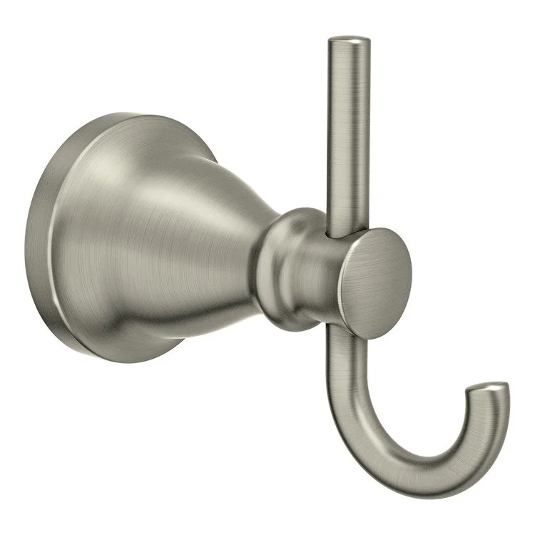 Robe Hook Hilliard Double with Press and Mark Brushed Nickel 4-1/8 Inch 4-3/4 Inch Concealed Screw Zinc