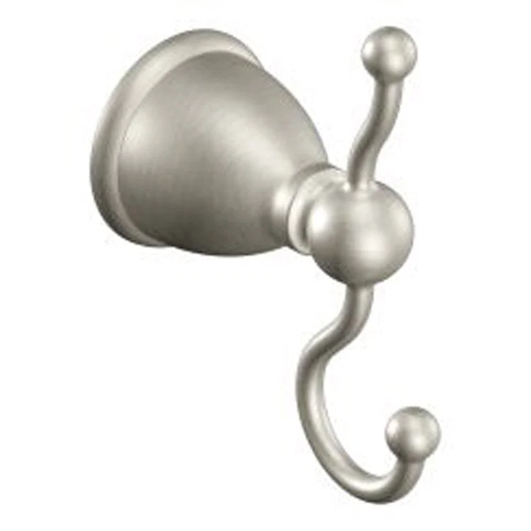 Robe Hook Caldwell Double Brushed Nickel 4-3/5 Inch 3-3/10 Inch Concealed Screw Zinc