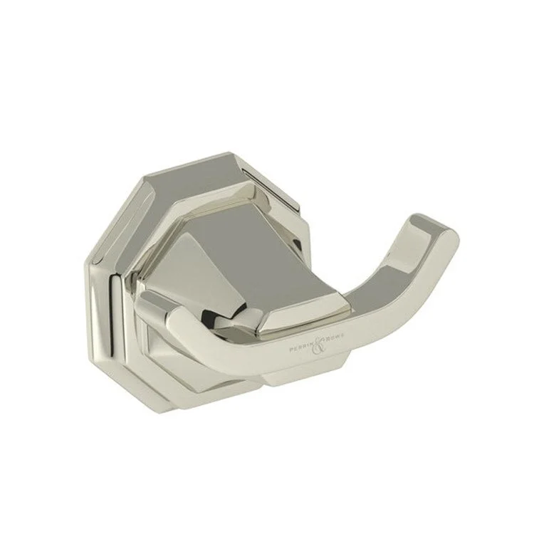 Robe Hook Deco Double Polished Nickel 2-1/8 Inch 2 Inch Wall Mount Brass