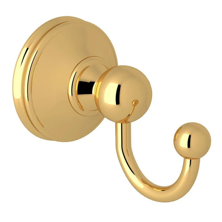 Robe Hook Georgian Era Single English Gold 2 Inch 2-3/4 Inch Wall Mount Brass