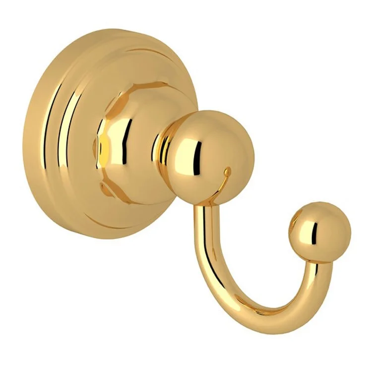 Robe Hook Edwardian Single Unlacquered Brass 2 Inch 2-3/4 Inch Wall Mount Brass