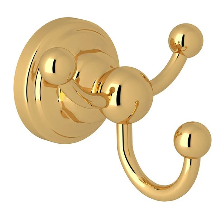 Robe Hook Edwardian Triple English Gold 2 Inch 2-7/8 Inch Wall Mount Brass