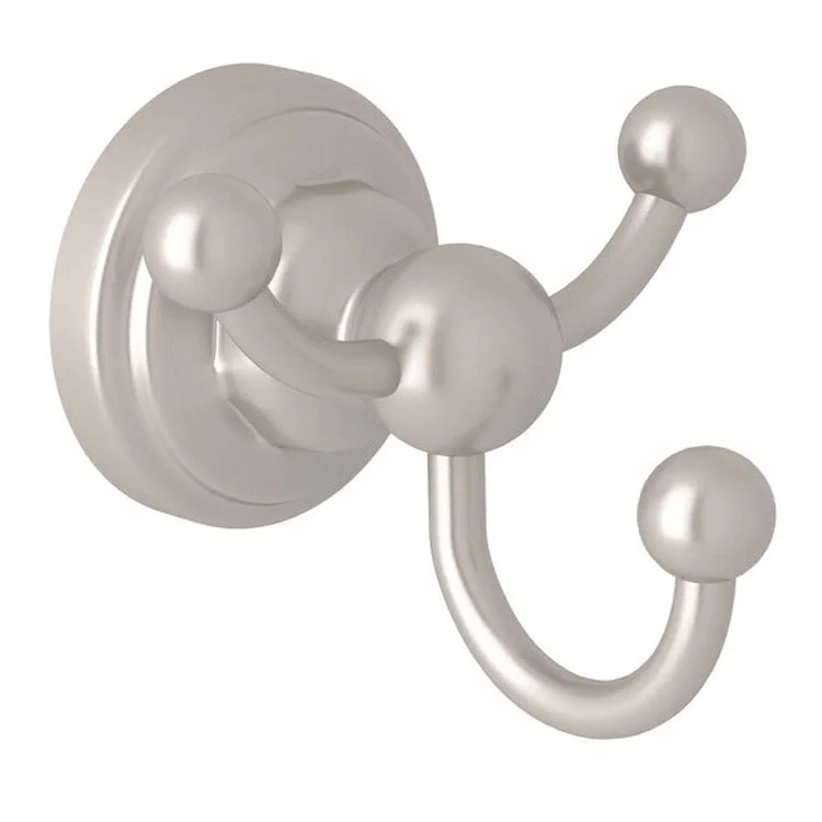 Robe Hook Edwardian Triple Satin Nickel 2 Inch 2-7/8 Inch Wall Mount Brass