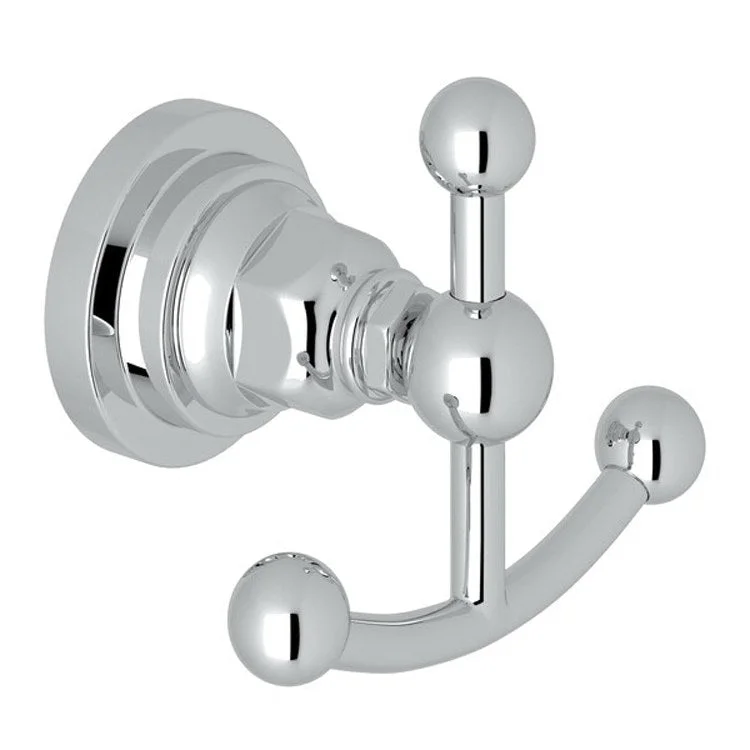 Robe Hook San Giovanni Double Polished Chrome 2-53/64 Inch Wall Mount Brass