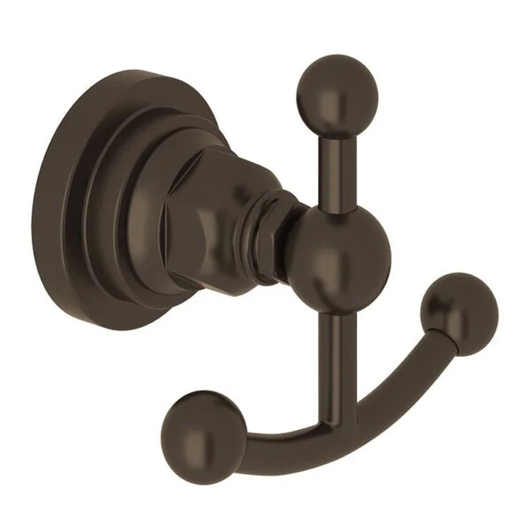 Robe Hook San Giovanni Double Tuscan Brass 2-53/64 Inch Wall Mount Brass