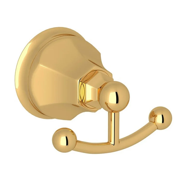 Robe Hook Palladian Double Italian Brass 2-7/8 Inch Wall Mount Brass