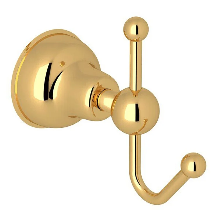 Robe Hook Arcana Single Italian Brass 3-3/4 Inch 4-1/2 Inch Wall Mount Metal