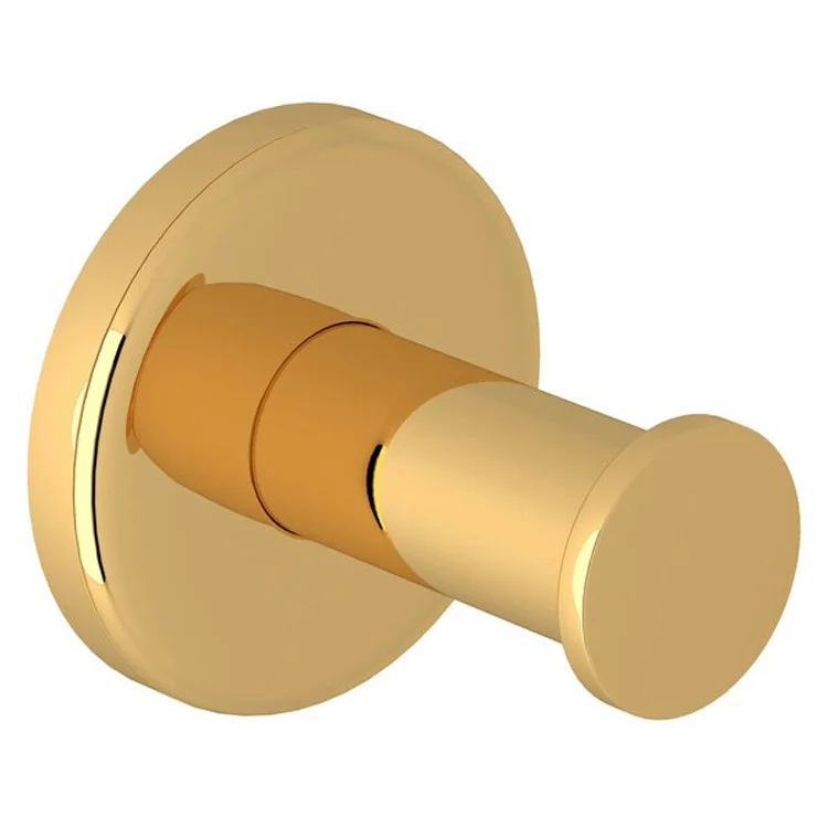 Robe Hook Lombardia Single Unlacquered Brass 2 Inch 1-31/32 Inch Wall Mount